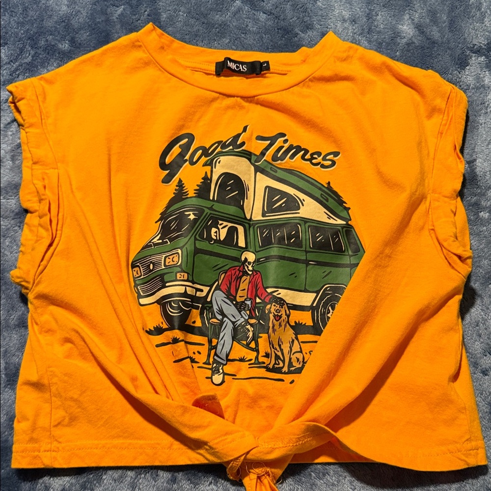 Kids Orange Graphic T-Shirt